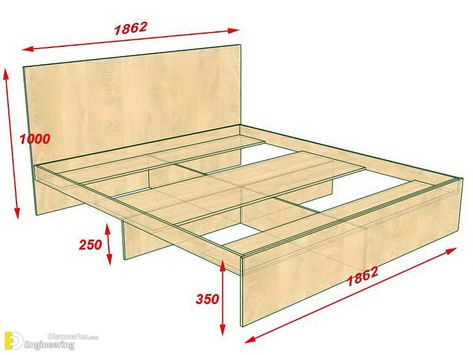 31+ Space-Saving Ideas For Small Bedrooms That Will Also Save Your Sanity - Engineering Discoveries Diy Wood Headboard, Bed Frame Plans, Rustic Headboard, Bed Frame Design, Wooden Bed Design, Diy Bed Frame, Bedroom Bed Design, Bed Furniture Design, Bedroom Furniture Design