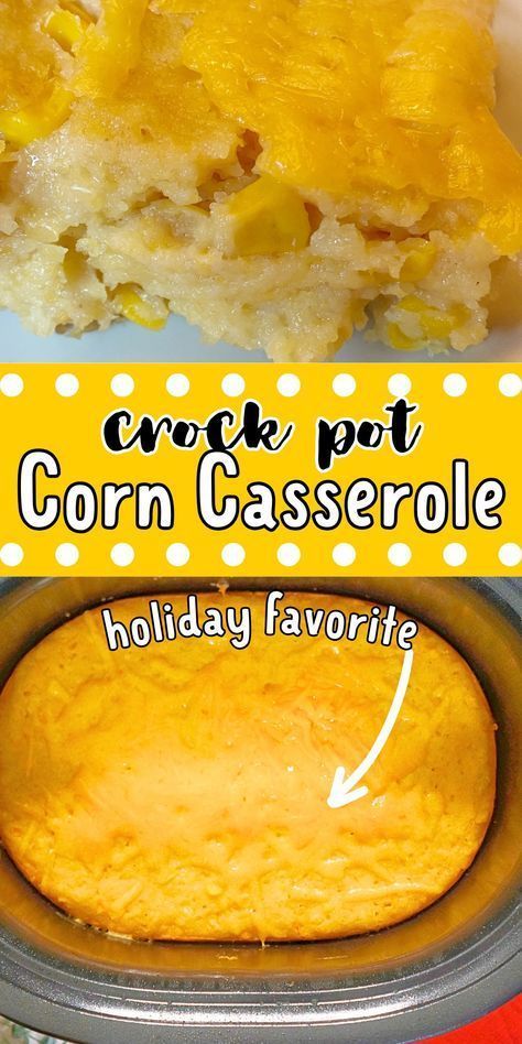 Make this easy 6-ingredient crockpot corn casserole for Christmas. This creamy and rich crockpot corn pudding is filled with cornbread mix, corn, sour cream, butter, and cheese for a decadent and delicious side dish. Make it for Christmas! Crockpot Corn Pudding, Crockpot Corn Casserole, Corn Sour Cream, Crockpot Cornbread, Corn Casserole Crockpot, Thanksgiving Side Dishes Crockpot, Crockpot Corn, Crock Pot Corn, Recipe Crockpot