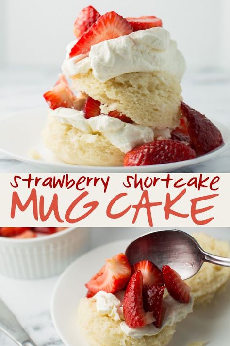 Strawberry Shortcake Mug Cake, Shortcake Strawberries, Cinnamon Mug Cake, Cheesecake Oreo, Mug Cake Microwave, Shortcake Recipe, Peanut Butter Honey, Mug Recipes, Fruit Dessert