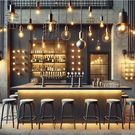 Discover creative ambiance and lighting ideas to transform your outdoor bar into a stylish, inviting space. From string lights to modern fixtures, find inspiration to set the perfect mood. #sipthestyle #OutdoorBarDesign #BarAmbiance #OutdoorLighting #BarDecorIdeas #IndustrialBarStyle #OutdoorEntertaining #CozyVibes #BarInspiration #MinimalistDesign #UrbanBarDecor Modern Sports Bar Design, Modern Sports Bar, Contemporary Bar Design, Back Bar Design, Sport Bar Design, Urban Bar, Modern Fixtures, Ambiance Lighting, Bar Inspiration