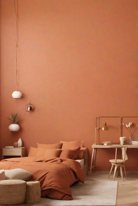 bedroom decor,interior design services,wall painting services,home renovation services Sunrise Bedroom, Bohemian Style Furniture, Light Colored Furniture, Trendy Interiors, House Updates, Interior Design Elements, Dark Furniture, Desert Sunset, Paint Can