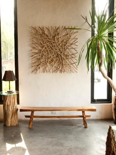 Stick Wall Art, Natural Wood Furniture, Branch Art, Driftwood Wall Art, Live Edge Furniture, Asian Home Decor, Branch Decor, Green Home Decor, Green Home