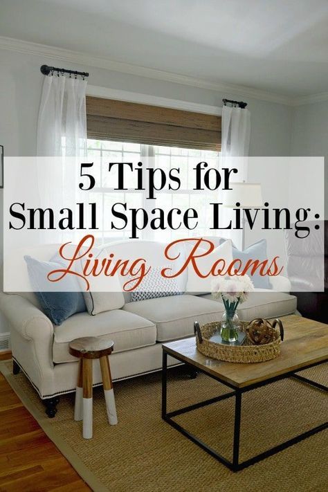 5 Tips for Small Space Living: Living Room #livingroom #smallspaces #decor #livingroomideas Salons Cottage, Small Living Room Furniture, Small Living Room Layout, Living Room Designs Small Spaces, Living Room Furniture Arrangement, Apartment Decoration, Living Room Arrangements, Small Space Living Room, Small Living Room Decor