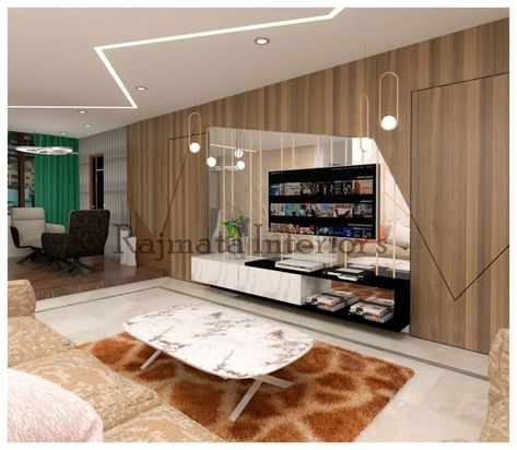 Long Tv Unit, Lcd Units, Narrow Living Room, Wooden Wall Panels, Lcd Panels, Tv Unit Design, Hidden Door, New Wall, Wall Unit