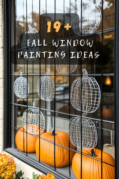 Brighten your home with colorful fall window paintings! Click for ideas that bring autumn's warmth indoors. 🍁🎨🏡 #WindowPainting #FallDecor #AutumnArt #HomeDecor #DIYProjects Fall Retail Window Displays, Thanksgiving Window Display, Fall Window Painting Ideas, Window Painting Ideas, Fall Window Painting, Winter Window Display, Window Paintings, Fall Windows, Winter Window