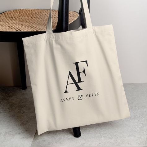 Wedding Monogram Elegant Simple Minimalist Tote Bag #zazzle #weddinginvitations #birthdayinvitations #babyshowerinvitations #zazzleinvitations #monogram #businesscards #graduation #homedecor Minimalist Tote Bag, Design For Wedding, Minimalist Tote, Totes Bag, Wedding Monogram, Shop Wedding, Women Bags Fashion, Monogram Design, Bag Design