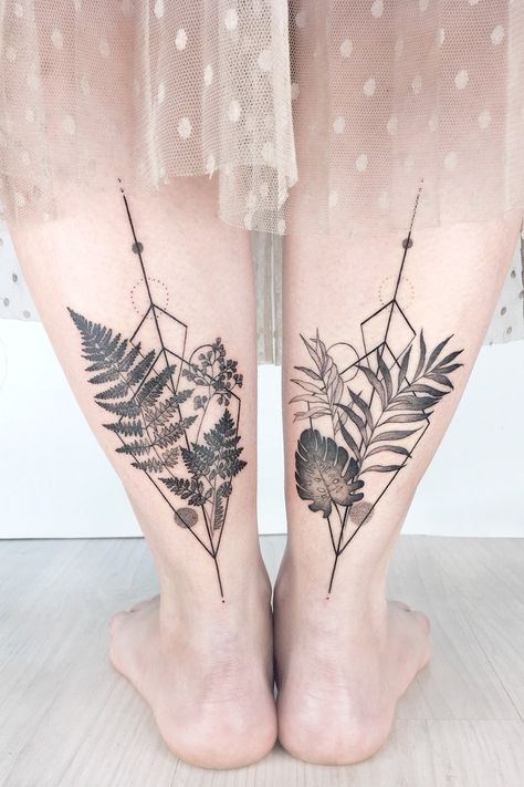 Leafy Sleeve Tattoo, Monstera And Fern Tattoo, Fine Line Succulent Tattoo, Geometric Botanical Tattoo, Forest Foliage Tattoo, Monstera Tattoo Ideas, Botanical Tattoo Ideas, Naturalistic Tattoos, Linework Tattoo Sleeve