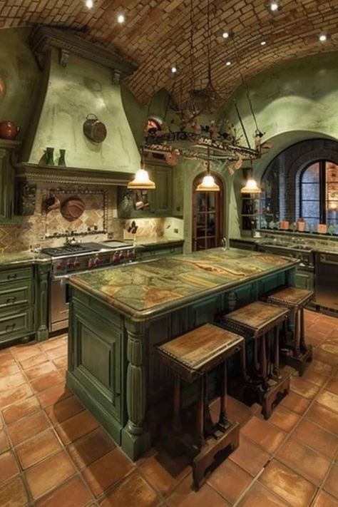 50 Stunning Green Kitchens To Inspire | The Olive Branch Nest Vintage Green Kitchen, Home Haunted House, Green Kitchens, Haunted House Decor, Green Kitchen Designs, The Olive Branch, Sage Tea, Sage Green Kitchen, Goth Home