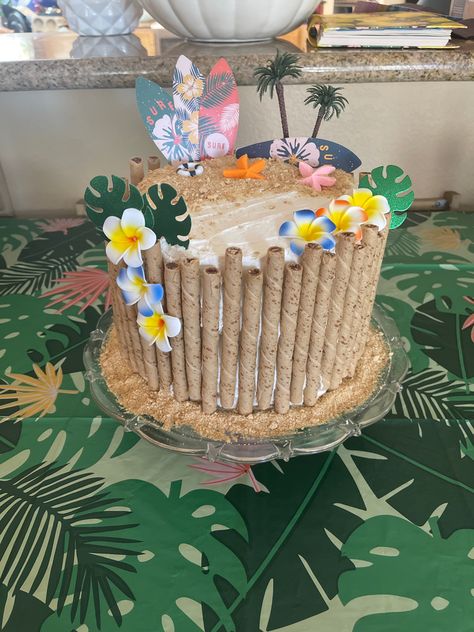 I made this birthday cake for my son who insisted on having red velvet and luau. Just used a doctored up box cake mix and got the decorations from amazon. It was a hit! Luau Birthday Cake Ideas, Hawaiian Birthday Cake For Women, Tropical Cake Design, Hawaiian Cake Ideas, Luau Cake Ideas, Hawaii Birthday Cake, Hawaiian Birthday Cake, Luau Birthday Cake, Luau Party Cakes