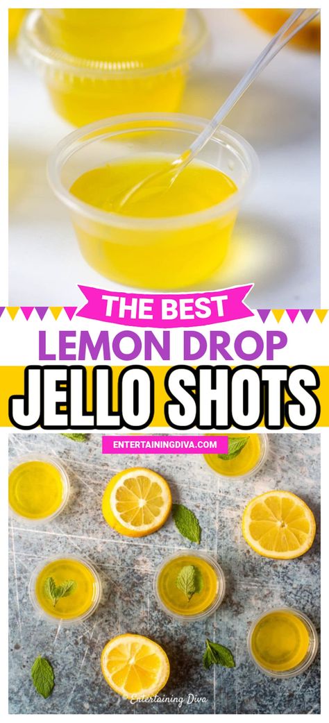 Strong Jello Shots Recipe, Lemon Drop Jello Shots, Lemon Jello Shots, Margarita Jello, Margarita Jello Shots, Lemon Drop Shots, Best Jello Shots, Jello Shots Recipe, Jello Shots Vodka