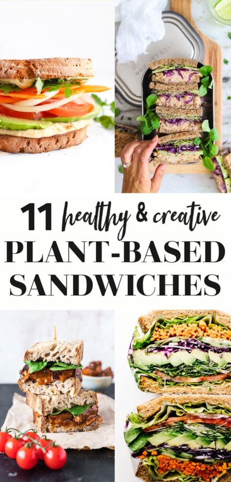 Plant Based Sandwiches, Plant Based Smoothies, Vegan Sandwich Recipes, Plant Based Diet Meal Plan, Plant Based Lunch, Cold Sandwiches, Plant Based Recipes Easy, Plant Based Snacks, Plant Based Diet Recipes