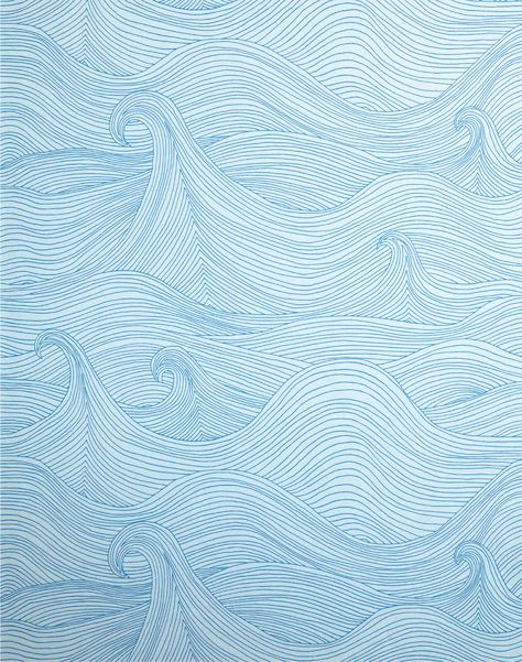 Product Image Coastal Wallpaper, Nautical Wallpaper, Water Patterns, Cover Wallpaper, Waves Wallpaper, Sea Design, Interiors Magazine, Light Blue Background, Wallpaper Online