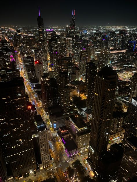 Chicago Skydeck, Luca Vitiello, Chicago Nightlife, Nightlife Aesthetic, City View Night, City Life Aesthetic, Chicago Aesthetic, Chicago At Night, Cora Reilly