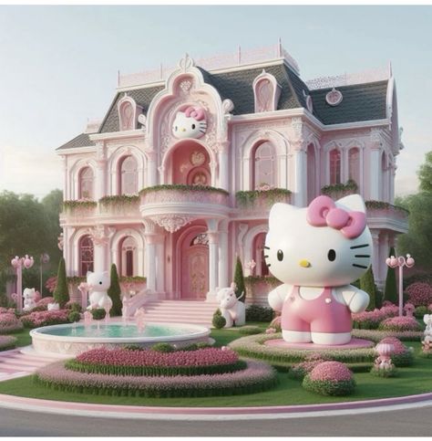 Hello Kitty Mansion, Pochacco Cinnamoroll, Kitty House, Hello Kitty Decorations, Order Packaging, Hello Kitty House, Hello Kitty Rooms, Cartoon House, House Shop