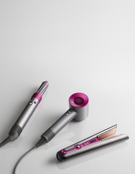 Dyson hair care | Dyson Dyson Hair Straightener, Dyson Aesthetic, Dyson Set Hair, Dyson Hair, Dyson Hair Dryer Aesthetic, Hairdryer Dyson, Dyson Air Wrap, Pink Dyson Airstrait, Dyson Product Design