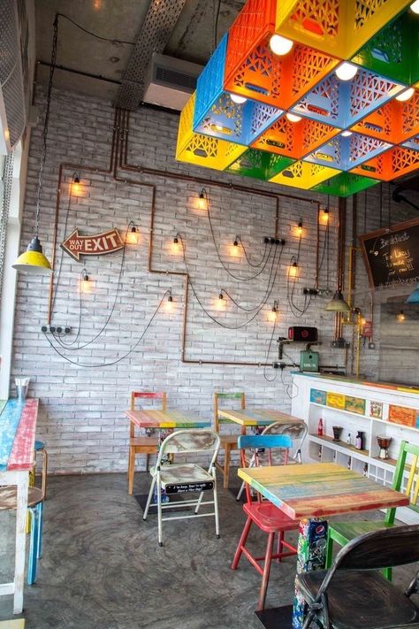 Mexican Restaurant Design, Mexican Restaurant Decor, Small Restaurant Design, Bar Deco, Coffee Shop Interior Design, Cafe Shop Design, Coffee Shops Interior, Bar Interior, Coffee Shop Design