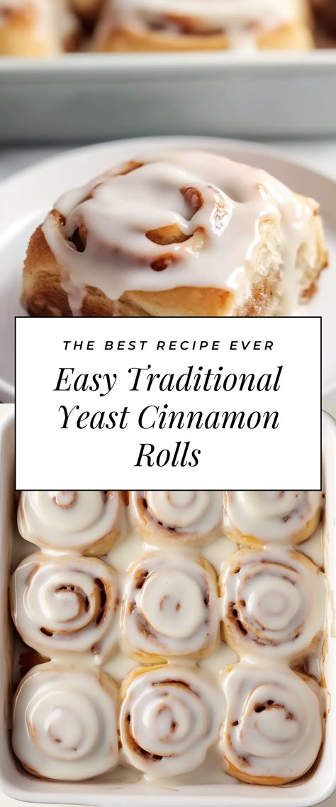 Image for Easy Traditional Yeast Cinnamon Rolls Traditional Cinnamon Rolls, The Best Homemade Cinnamon Rolls, Whole Wheat Flour Cinnamon Rolls, Yeast Recipes Baking Desserts, Award Winning Cinnamon Rolls Homemade, Active Yeast Cinnamon Rolls, Dessert With Yeast, Recipe For Cinnamon Rolls Easy, Cinnamon Rolls With Rapid Rise Yeast