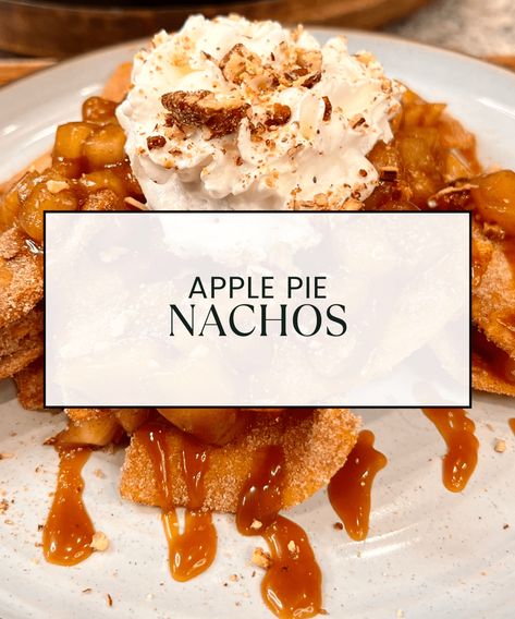 Apple Pie Nachos Cinnamon Sugar Chips, Apple Nachos Recipe, Cinnamon Sugar Tortillas, Autumn Desserts, Homemade Rootbeer, Dessert Nachos, Apple Nachos, Canned Apple Pie Filling, Apple Pie Filling