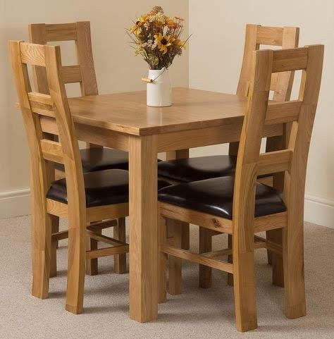 Dinner Tables Furniture, Oak Dining Room Set, Wooden Dining Table Designs, Small Table And Chairs, Oak Extending Dining Table, Dining Table Design Modern, Oak Dining Room, Solid Oak Dining Table, Set Meja Makan