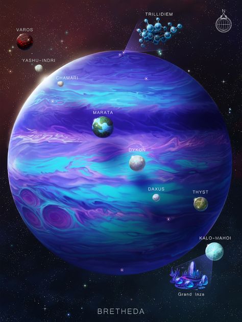 Sci Fi Planets Outer Space, Fictional Planets, Fantasy Planets, Kota Masa Depan, Planet Map, Space Map, Star Wars Planets, Planet Drawing, System Map