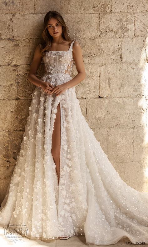 French Wedding Dress, A Line Ball Gown, Eva Lendel, 2024 Wedding Dresses, Embellished Wedding Dress, Fairytale Gown, Wedding Inspirasi, Applique Wedding Dress, Dream Wedding Ideas Dresses