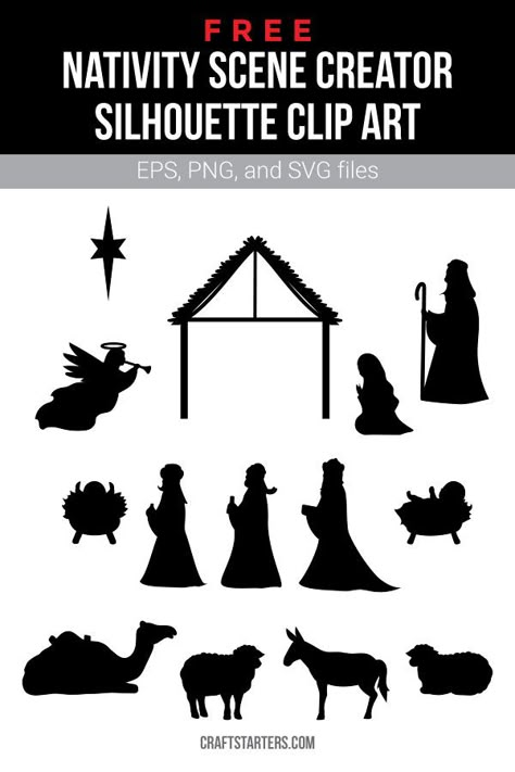 Navity Scene Silhouette, Svg Free Files For Cricut Christmas Nativity, Cricut Nativity Scene Free, Manger Scene Silhouette, Svg Nativity Scene Free, Free Nativity Silhouette Printable, Nativity Sillouttes Free, Window Nativity Scene, Shadow Nativity Scene