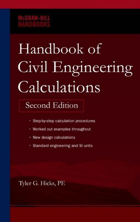 Handbook of Civil Engineering Calculations Civil Engineering Software, Civil Engineering Handbook, Civil Engineering Books, Engineering Notes, Civil Engineering Construction, Civil Engineering Design, Structural Analysis, Architecture Books, Engineering Projects