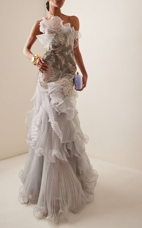 2024 Runway Fashion, Premiere Outfits, Crystal Gown, Marchesa Fashion, Marchesa Gowns, Marchesa Dress, Prom Inspiration, Gowns Dresses Elegant, Fancy Wedding Dresses