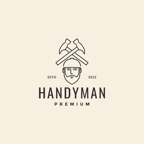 Handyman Branding, Handy Man Logo, Carpenter Logo Design, Handyman Logo Design, Woodwork Logo, Hipster Logo Design, Carpentry Logo, Carpenter Logo, Wood Logo Design