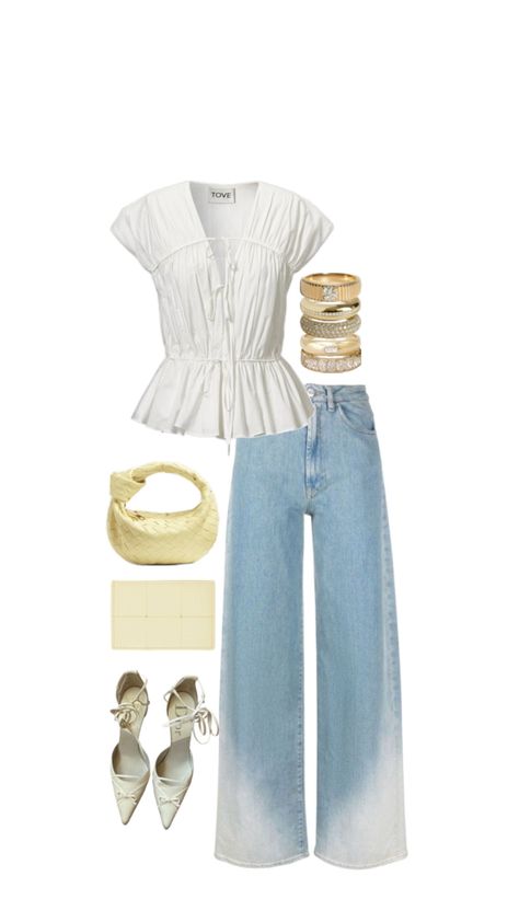 Casual outfit inspo spring colours colors summer coastal cool girl bring yellow denim linen Classy Denim Outfits, Modest Looks For Summer, Fashion Inspo Outfits 2024 Summer, Outfit Inspo Spring, Spring Colours, Yellow Denim, Modest Summer Outfits, Easy Trendy Outfits, 가을 패션