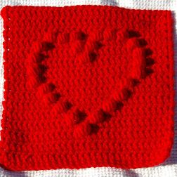 Heart Granny Square, Heart Crochet, Heart Square, Valentines Crochet, Puff Stitch, Puffed Heart, Bobble Stitch, Crochet Heart, Crochet Square