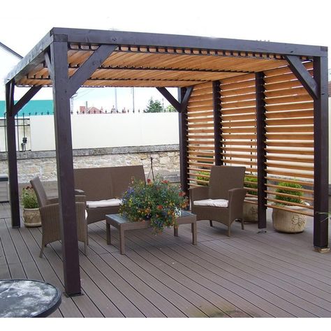 Wooden Gazebo Kits, Ombra Pergola, Vinyl Pergola, Pergola Diy, Outdoor Covered Patio, Wooden Gazebo, Modern Pergola, Wood Pergola, Pergola Design