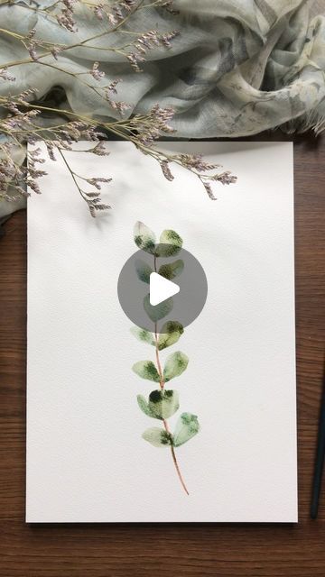 Garima Srivastava | Artist | Author | Surface Designer on Instagram: "Let’s paint simple watercolor eucalyptus leaves.   . . . . #watercolorpainting #watercolorbotanicals #watercolorvideo #paintingvideo #watercolorleaves #paintingleaves #leavespainting #eucalyptus #watercolorbeginner #watercolortutorial" Eucalyptus Painting, Simple Watercolor, Watercolor Beginner, Watercolor Flowers Tutorial, Watercolor Eucalyptus, Watercolor Video, Flowers Tutorial, Diy Watercolor Painting, Diy Watercolor