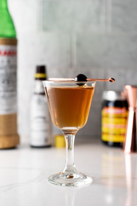 The Brooklyn cocktail is a classic whiskey drink made with maraschino liqueur, dry vermouth, and Amer Picon. The Brooklyn is of course named after New York City's Brooklyn borough. Similar to the Manhattan, as it's made with whiskey, vermouth, and bitters. #classiccocktail #brooklyncocktail Brooklyn Cocktail Recipe, Brooklyn Cocktail, Vermouth Cocktail, Maraschino Liqueur, Manhattan Cocktail, Vanilla Milkshake, Dry Vermouth, Popular Drinks, Bourbon Cocktails