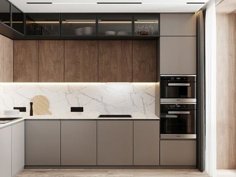 Kitchen Cashmere, Gray Kitchen Design, Ukraine 2022, Серая Кухня, Hacks Ikea, Grey Kitchen Designs, Minimalist Kitchen Design, Modern Kitchen Interiors, Small Kitchen Decor