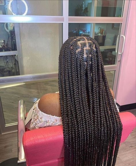 Med Knotless Braids, Thick Braids, Big Braids, Big Box Braids, Long Box Braids, Girl Braided Hairstyles, Box Braids Hairstyles For Black Women, Cute Box Braids Hairstyles, Braids Hairstyles Pictures