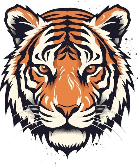 Art illustration | Premium Vector #Freepik #vector #cattle-farm #cow-farm Tiger Vector Illustration, Tiger Head Illustration, Tiger Illustration Design, Tiger Face Illustration, Tiger Head Drawing, Tiger Illustration Art, Easy Tiger Drawing, Tiger Face Drawing, Tiger Art Drawing