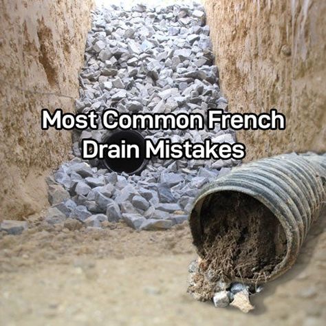 French Drains Landscaping, Backyard French Drain, How To End A French Drain, Installing French Drains, How To Build A French Drain Diy, Landscape Drainage Ideas, French Drains Diy, Retaining Wall Ideas Hillside Cheap, Diy French Drain Yards Backyards