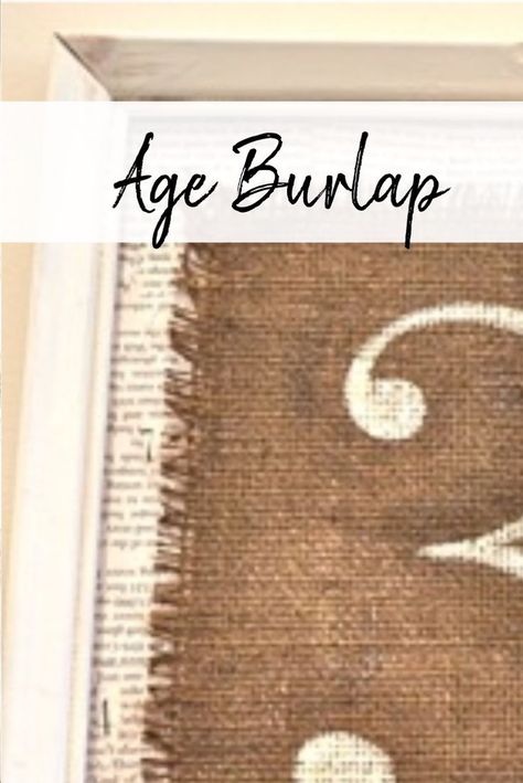 Burlap Art, Tote Bag Sewing, Burlap Signs, Burlap Rug, Burlap Canvas, Burlap Projects, Painting Burlap, Burlap Decor, Shabby Tree