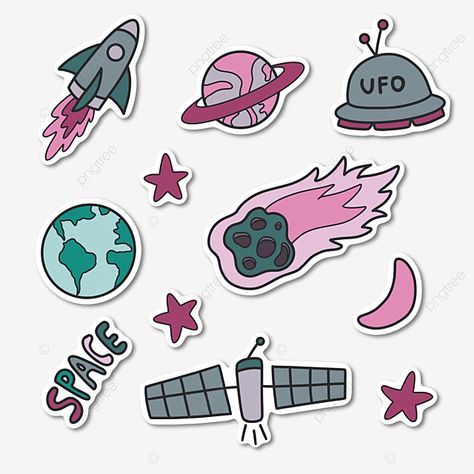 Earth And Space Design, Homemade Sticker Ideas Aesthetic, Space Stickers Aesthetic, Planet Stickers Aesthetic, Space Stickers Printable, Bumi Png, Stiker Aestetic, Rocket Sticker, Universe Stickers