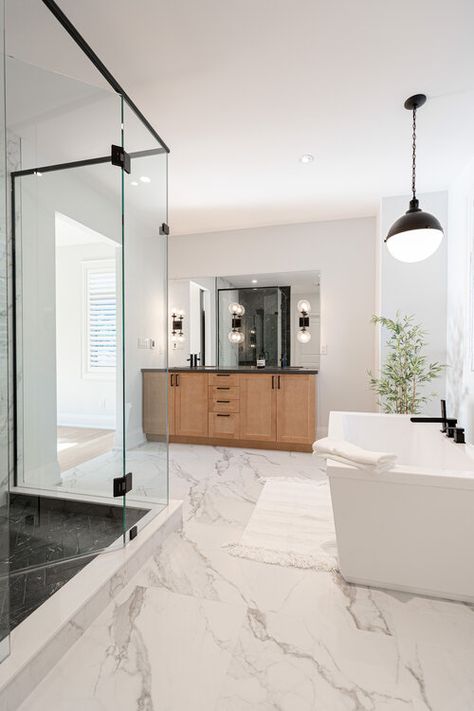 The Colborne Corner — KAJ White Marble Floor Bathroom, Black And White Marble Bathroom, Marble Tile Bathroom Floor, White Marble Tile Bathroom, White Marble Shower, Marble Floor Kitchen, Black Marble Bathroom, Marble Bathroom Floor, White Marble Bathrooms