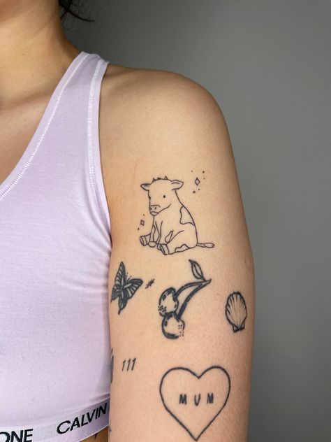 Cute Bull Tattoo, Bull Tattoo Feminine, Ox Tattoo, Tatts Ideas, Bull Tattoo, Cow Tattoo, Bull Tattoos, 21 Birthday, Baby Cows