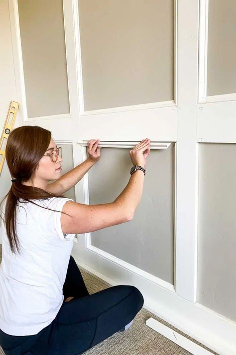 Board And Batten Accent Wall, Batten Accent Wall, Urbane Bronze, Detail Arsitektur, Wainscoting Styles, Batten Wall, Colour Hallway, Wall Paneling Diy, Board And Batten Wall