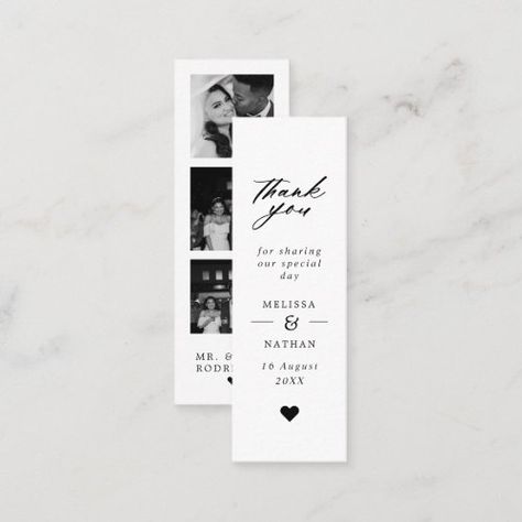 Photo Strip Wedding Favor Thank You Bookmark Calling Card products with good quality, you can be confident Photo Strip Wedding Favor Thank You Bookmark Calling Card order now with fast delivery service to your hand as soon as possibleA fun wedding favor keepsake - personalised bookm... Thank You For Coming Wedding Card, Thank You Placement Cards Wedding, Fun Wedding Thank You Cards, Wedding Thank You Pictures, Bookmark Thank You Cards, Wedding Favour Bookmark, Thank You Bookmarks, Wedding Gift Thank You Cards, Wedding Favor Bookmark