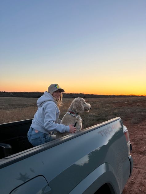 #dog #sunset #country #farm #western #oklahoma #truck #land #countrygirl #reddirt #field Western Clean Girl Aesthetic, Country Pics Aesthetic, Rich Country Aesthetic, Country Instagram Pictures, Country Fall Aesthetic, Ranch House Aesthetic, Country Lifestyle Aesthetic, Country Vibes Aesthetic, Country Life Aesthetic