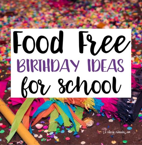 Party Favor Snacks, Food Free Birthday Treats For School, Birthday Treats For School Non Food, Non Food Party Favors For School, School Birthday Craft Ideas, Non Food Treats For School Birthday, Non Food Birthday Treats For School Kids, School Safe Birthday Treats, Classroom Bday Treats