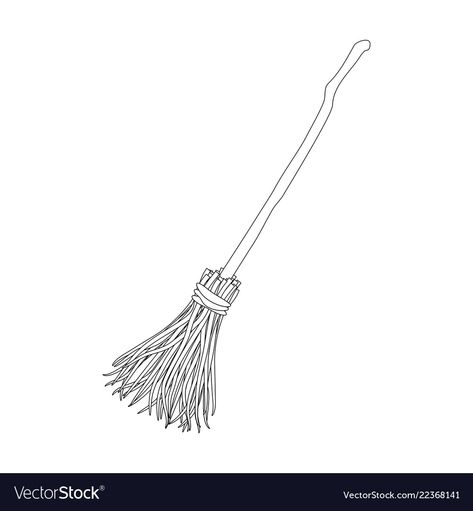 Broomstick Tattoo Design, Broomstick Drawing, Simple Broom Tattoo, Traditional Broom Tattoo, Broom Drawing, Which Broom Tattoo, Witch On Broom Tattoo, Apple Picture, Symbol Design