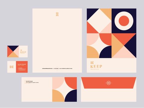 Keep Real Estate pt. 5 by Ryan Prudhomme for Antidote on Dribbble Letterhead Design Branding, Brand Shapes, Geometric Branding, Stationary Branding, Identity Design Inspiration, Collateral Design, Flyer Design Inspiration, Folder Design, Letterhead Design