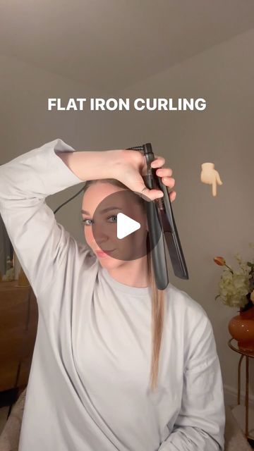 Easy Curls With Flat Iron, Loose Curls Tutorial Flat Iron, Curling With Straightener Tutorial, How To Make Curls With Straightener, Curling Hair With Straightener Tutorial, How To Curl Hair With Flat Iron Waves, Using A Flat Iron To Curl Hair, How To Use A Straightener To Curl Short Hair, Curl Hair With Straight Iron Tutorial