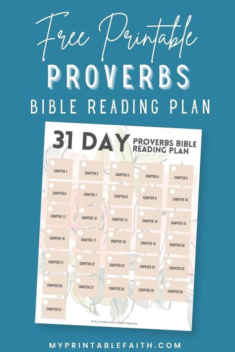 The book of Proverbs is often referred to as the book of wisdom. It is made up of short sayings, or proverbs, about wisdom and about life. There are 31 chapters in the book of Proverbs, which make it the perfect book to study in one month, reading one chapter a day. Download this FREE bible reading plan and tick off each day as you complete it. #bibleverses #biblereadingplan #scripture #proverbs Proverbs Reading Plan, Proverbs Study Guide, The Book Of Wisdom, Journaling Scripture, Book Of Wisdom, Scriptures For Kids, The Book Of Proverbs, Short Sayings, Bible Readings